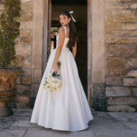 French Square Collar Backless Dress