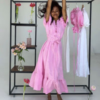 Elegant French White Summer Dress