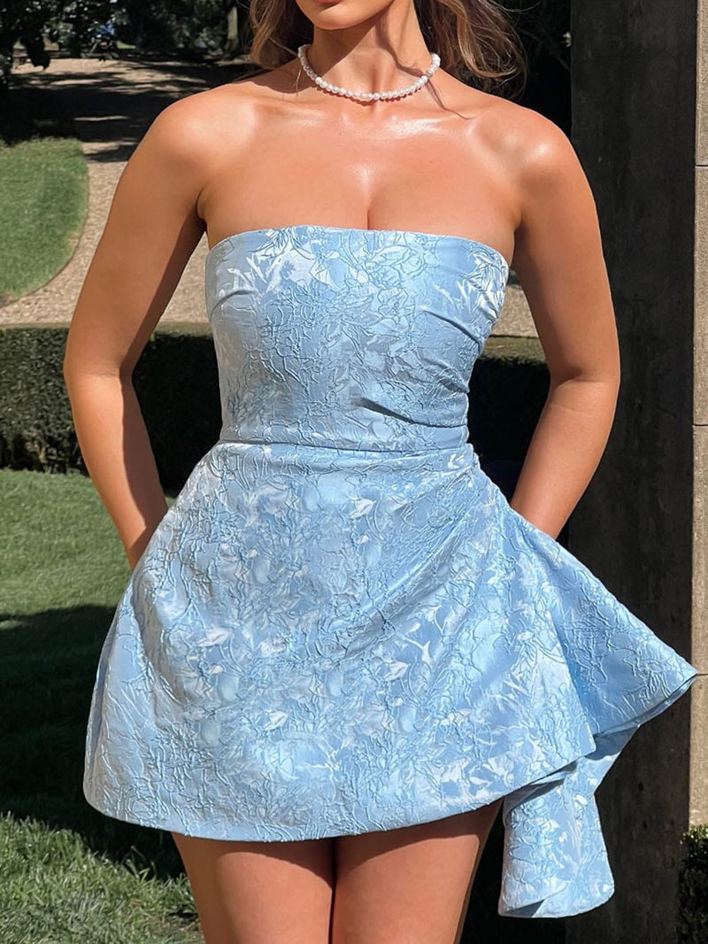 Tube Top Slit Mini Dress