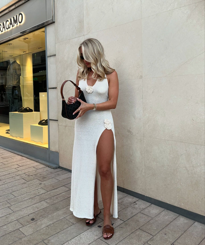 Deep V-Neck Backless Maxi Dress