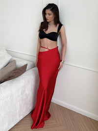 Solid Color Long Skirt