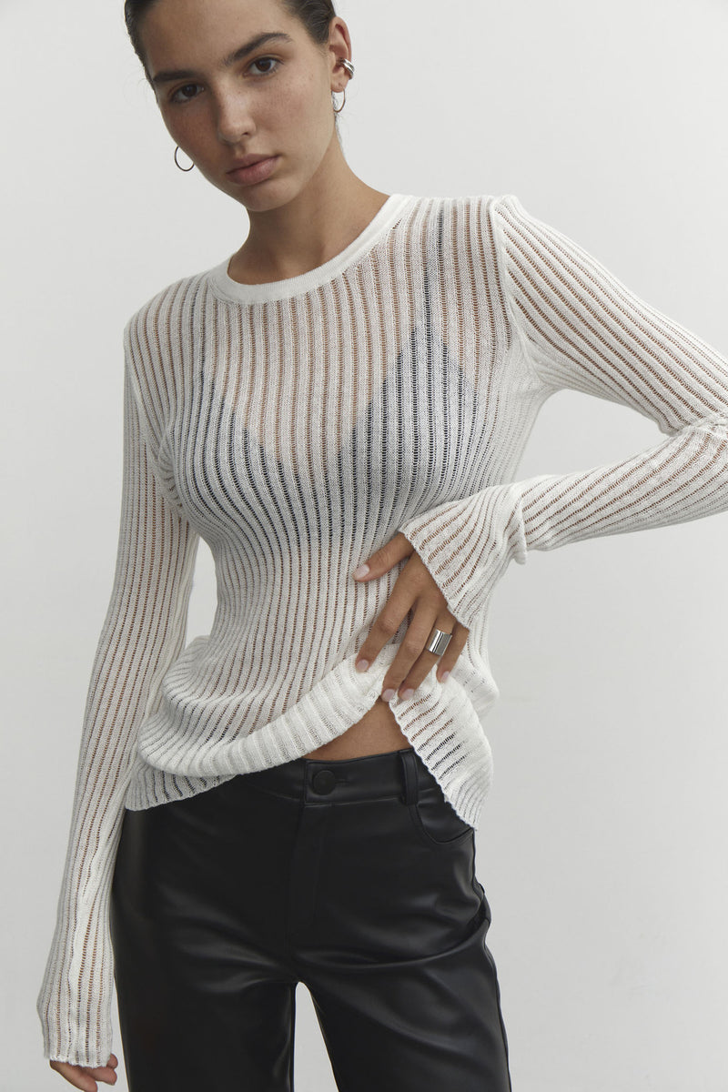 Thin Breathable Long Sleeve Knit Top