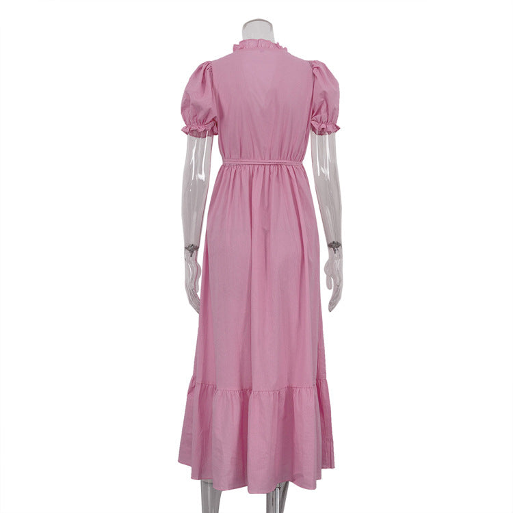 Elegant French White Summer Dress