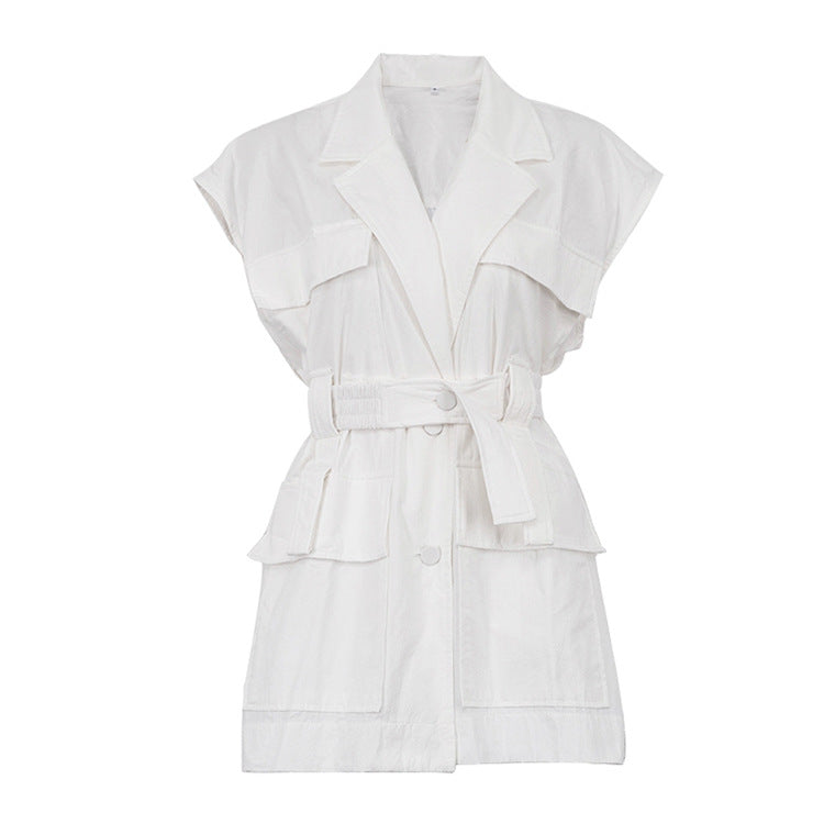 Summer Sleeveless Workwear Chic Shirt