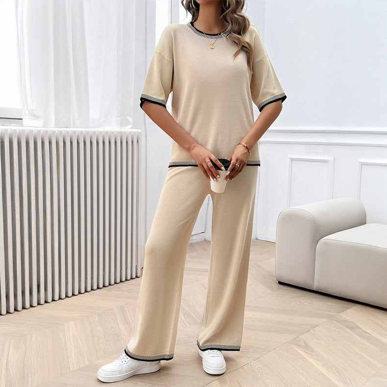 Casual Top and Pants Two Piece Set