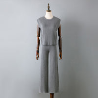 Loose-Fit Solid Color Two-Piece Set