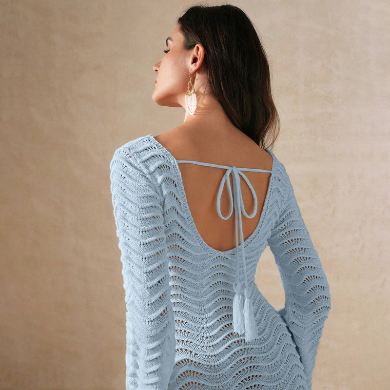 Solid Color Sexy Beach Dress