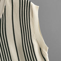 Striped V-Neck Knit Top and Pants Set