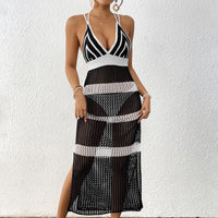 Colorblock Suspender Mini Dress