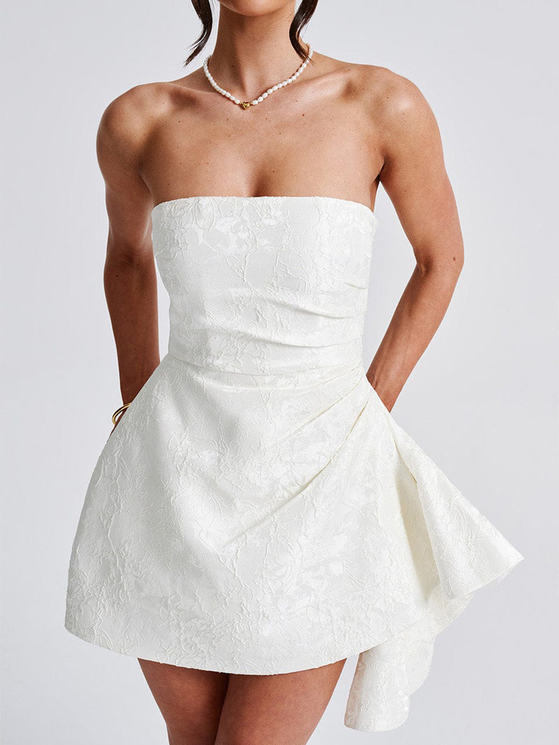 Tube Top Slit Mini Dress