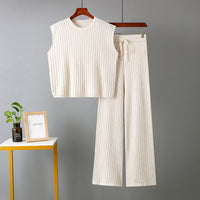 Loose-Fit Solid Color Two-Piece Set