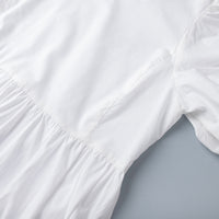 Cotton Puff Sleeve Long Dress