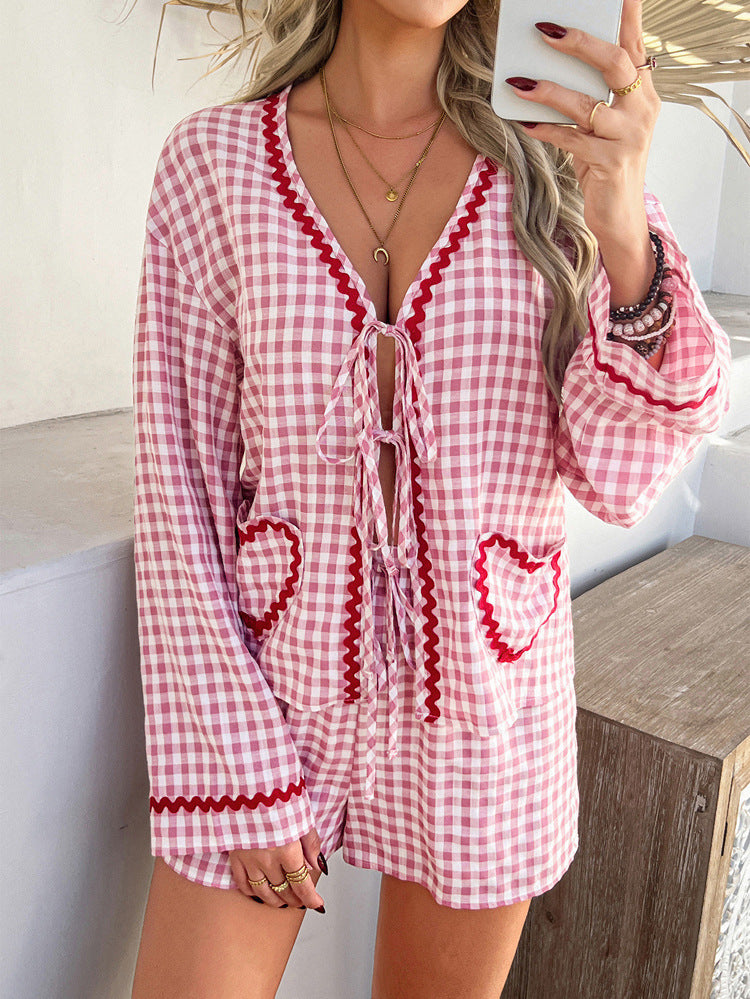 Spring Summer Casual Vacation Lace Printed Set