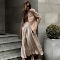 Elegant High Waist Long Skirt
