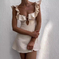 Ruffled Spaghetti Strap Mini Dress