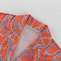 Printed Shirt &amp; Skirt Two-Piece Set