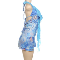 Halter V-Neck Backless Mini Dress
