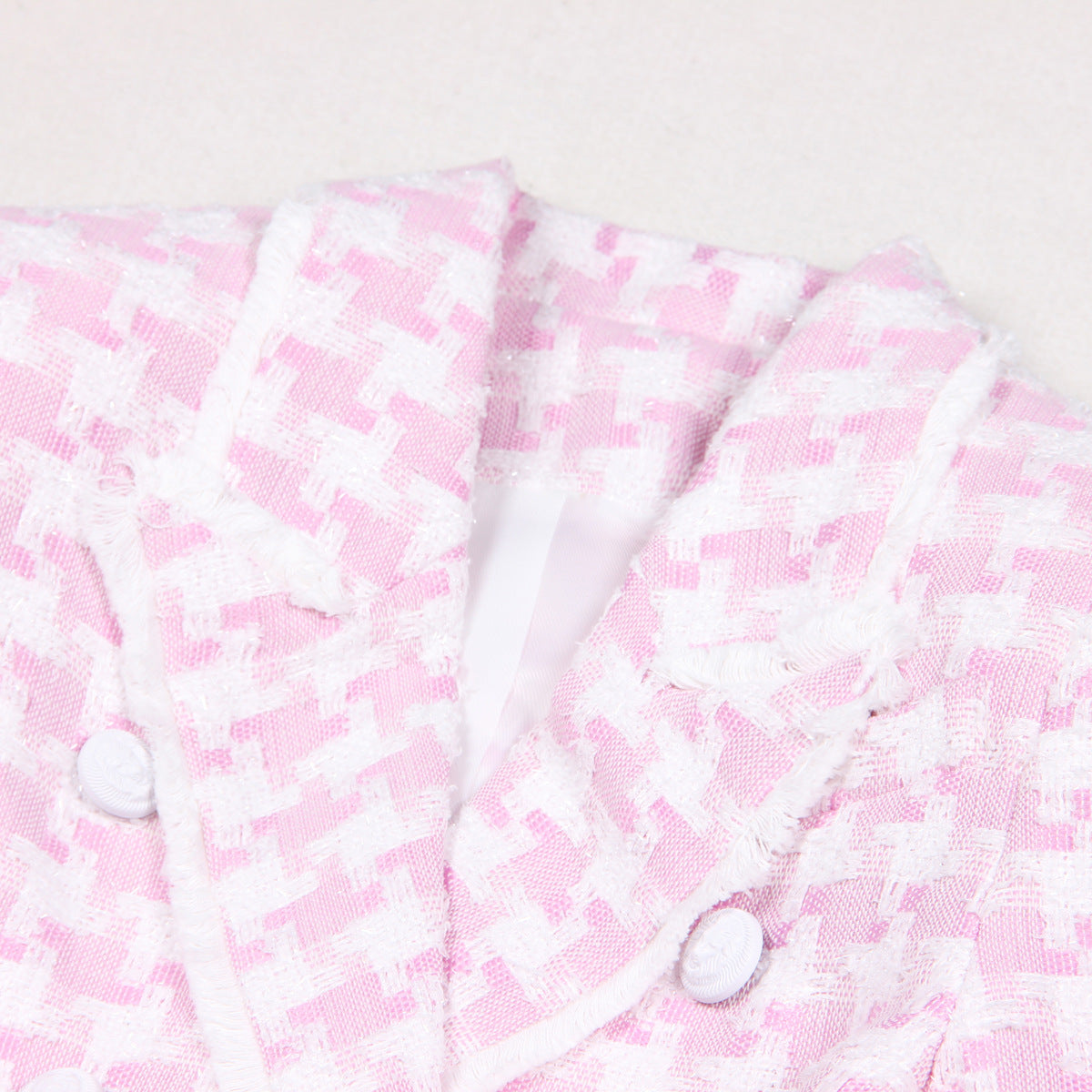 Classic Houndstooth Tweed Business Blazer