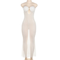 Off-Shoulder Cutout Slim Fit Long Dress