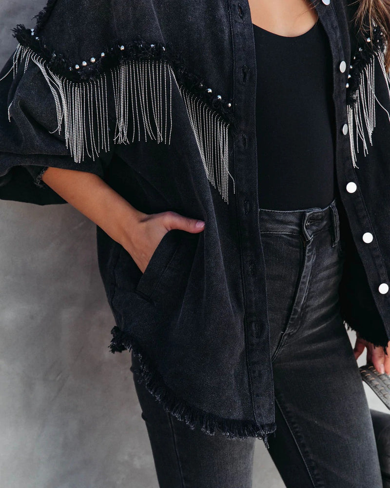 Heavy Industry Chain Rivet Street Single Breasted Coat