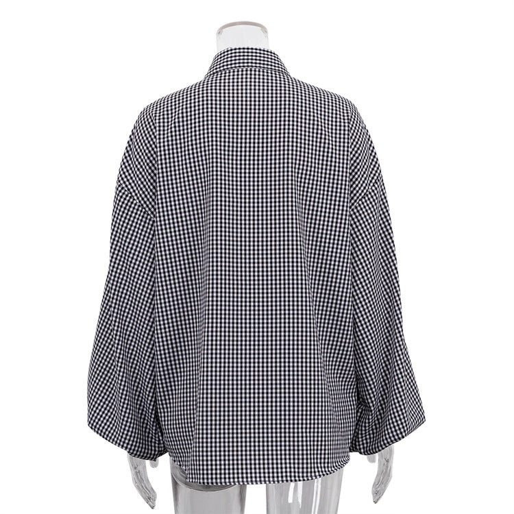Long-Sleeved Plaid Shirt