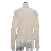 Lace-up Flared Sleeve Pleated Shirt