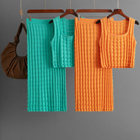 Knit Sleeveless Vest and skirt Set