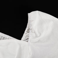 French Design Square Collar Slimming Puff Sleeve A-Line Dress