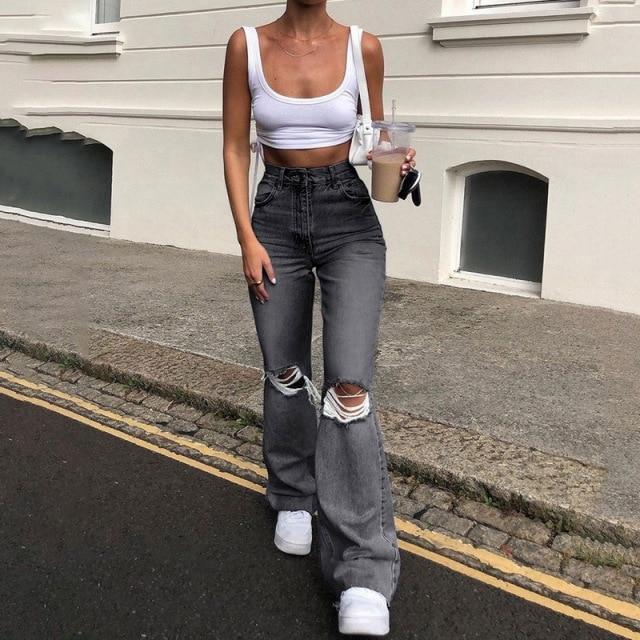 High-Waist Retro Stretch Bell Bottom Pants