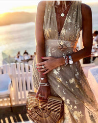 Elegant Halter V-Neck Summer Dress