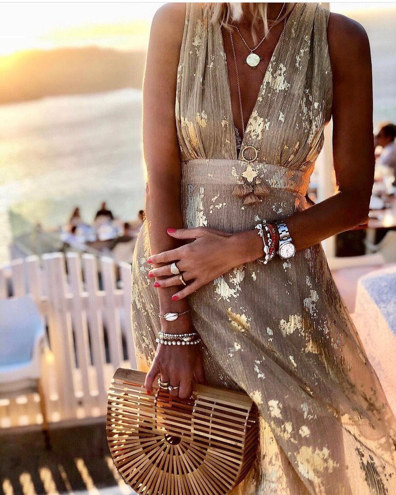 Elegant Halter V-Neck Summer Dress