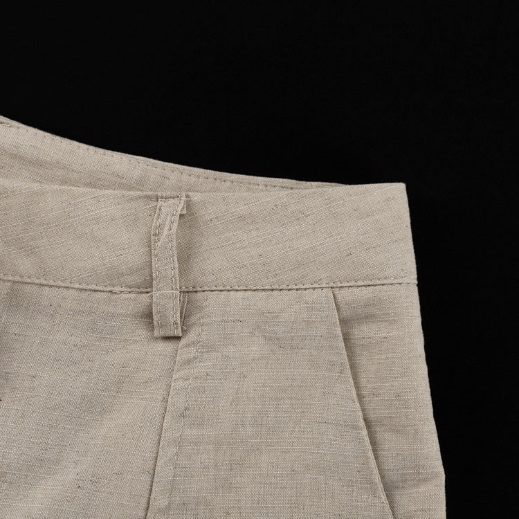 Cotton Linen Sleeveless Waistcoat & Shorts Set