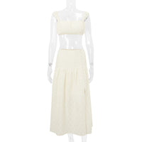 French Style Cropped Top and Skirt Set