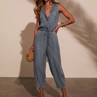 Washed Denim Romper