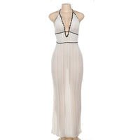 Spring Summer Suspender Sequined Printing Dress