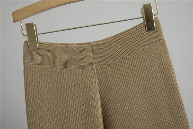 Sleeveless Knit Vest &amp; Wide-Leg Pants Two-Piece Set