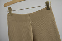 Sleeveless Knit Vest &amp; Wide-Leg Pants Two-Piece Set