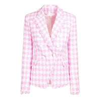 Classic Houndstooth Tweed Business Blazer