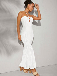 Spring Summer Women Halter Dress High Waist Slim Fit Elegant Fishtail Dress