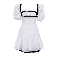 Contrast Square Neck Backless Mini Dress
