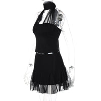 Halter Lace-Up Two-Piece Set