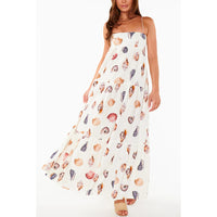 Spring Summer Suspender Printed Layered Dress
