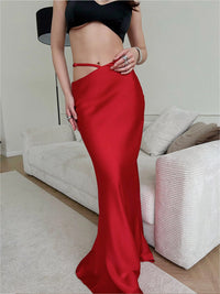 Solid Color Long Skirt