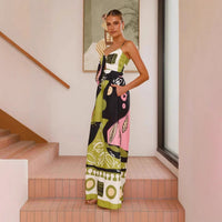 Printed Cropped Wide-Leg Jumpsuit