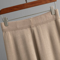 Sleeveless Striped Knit Top &amp; Wide-Leg Pants Two-Piece Set
