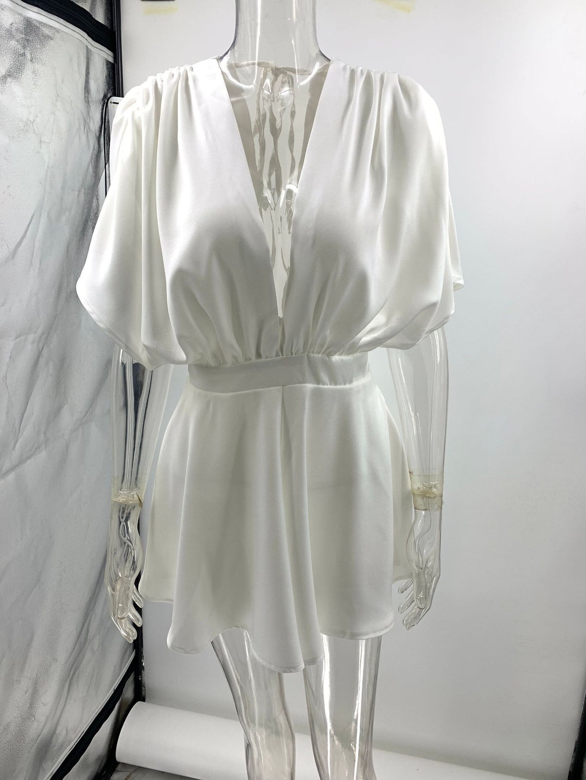 Deep V-Neck Slim Fit Slit Long Dress