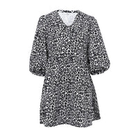Peter Pan Collar Leopard Print Elegant Spring Dress
