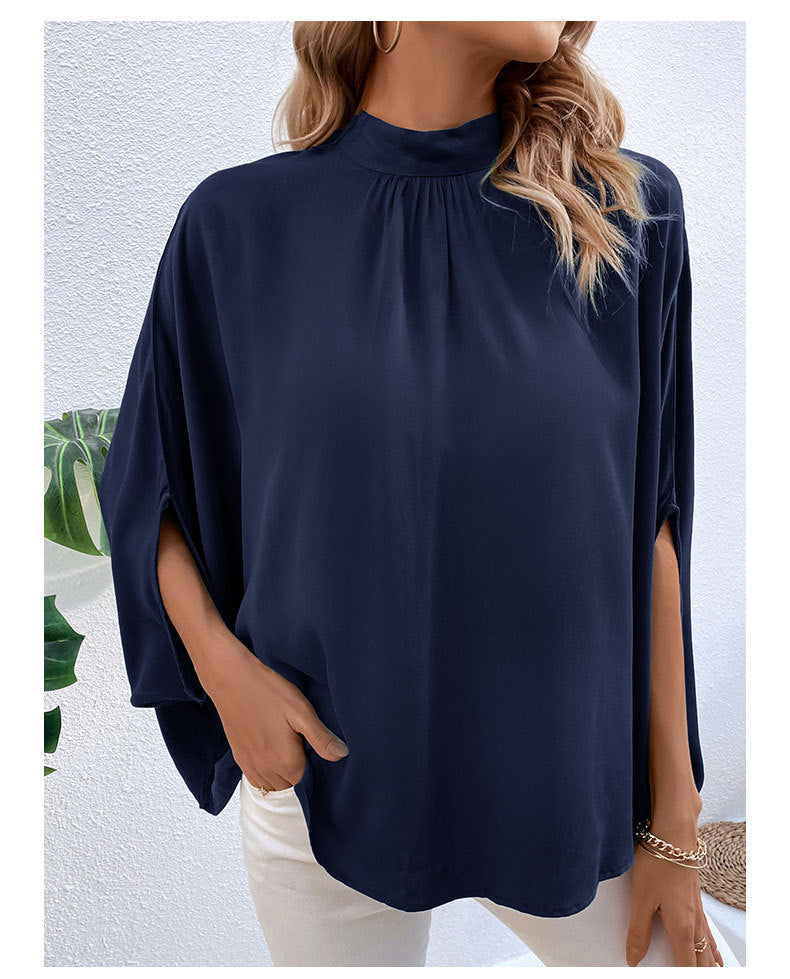 Solid Color Cutout Tie Shirt