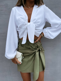 Casual Lace-Up Mini Skirt