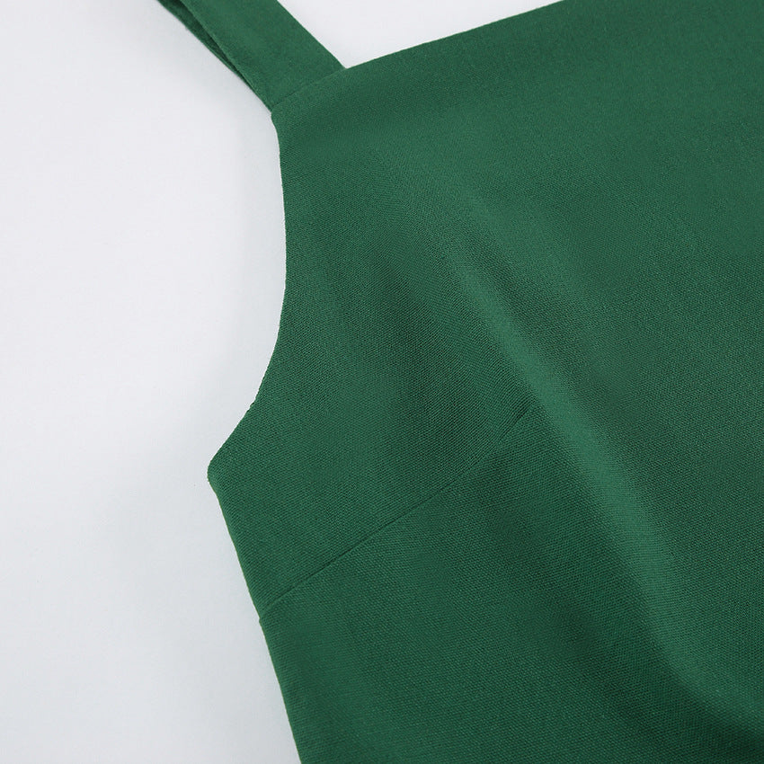 French Maxi Dress Cotton Linen Sleeveless Dress